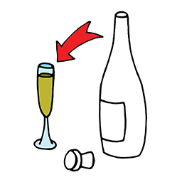 Glas Champagner