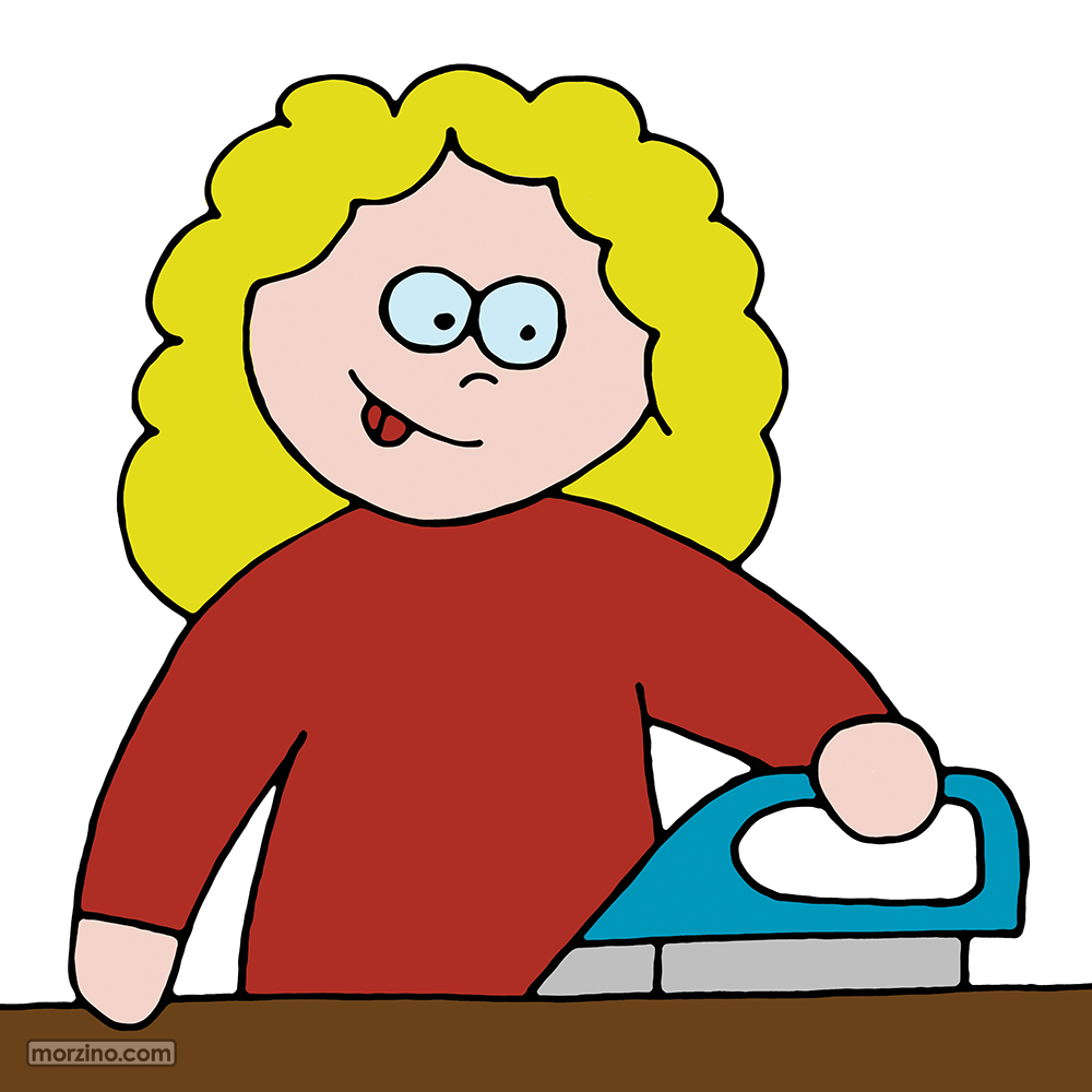 Bildwörterbuch: Ich bügele