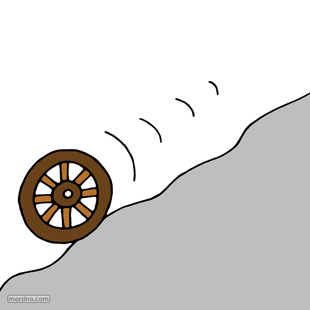Bildwörterbuch: Runterrollen
