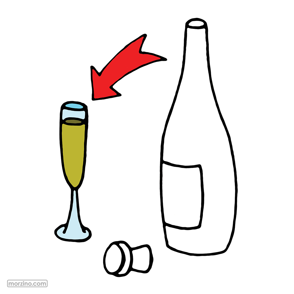 Bildwörterbuch: Glas Champagner