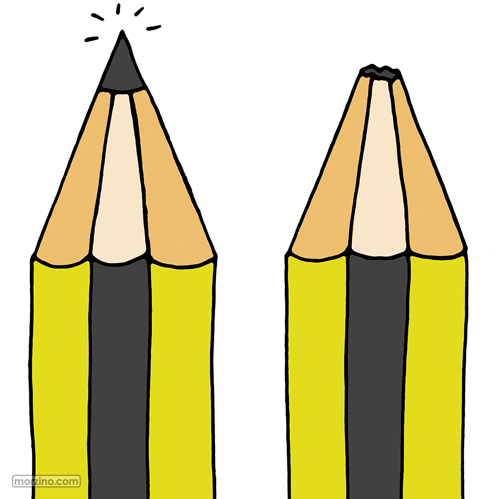 Bildwörterbuch: Spitz und stumpf