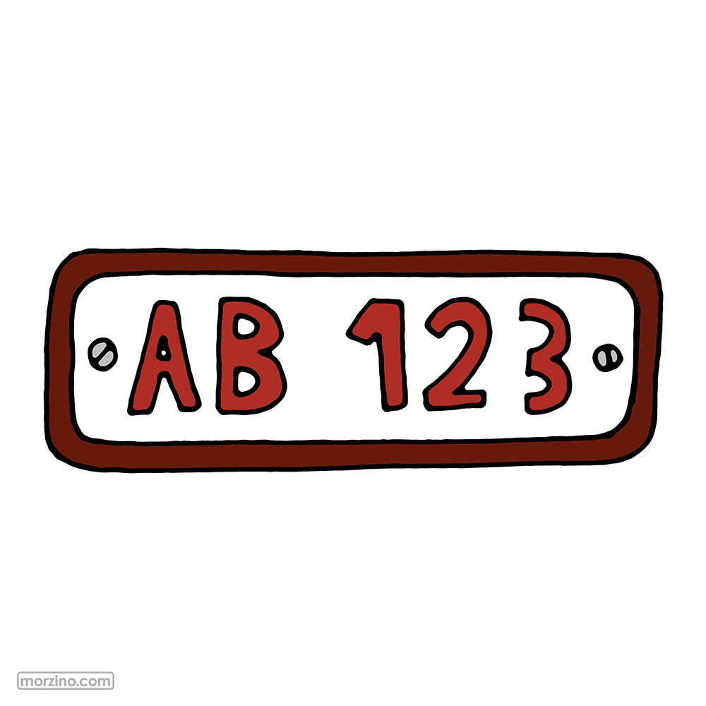 Bildwörterbuch: Nummernschild