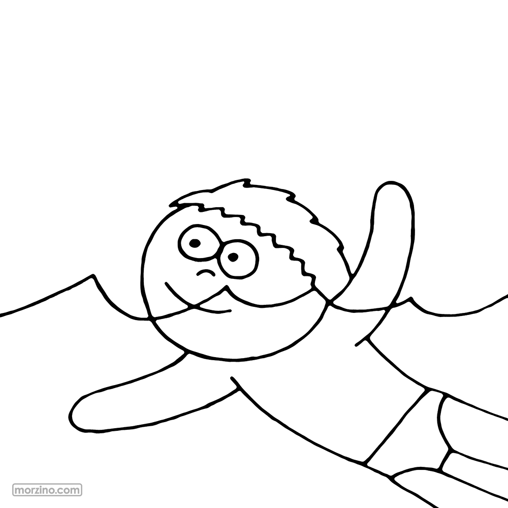 Ausmalbild: Ich schwimme
