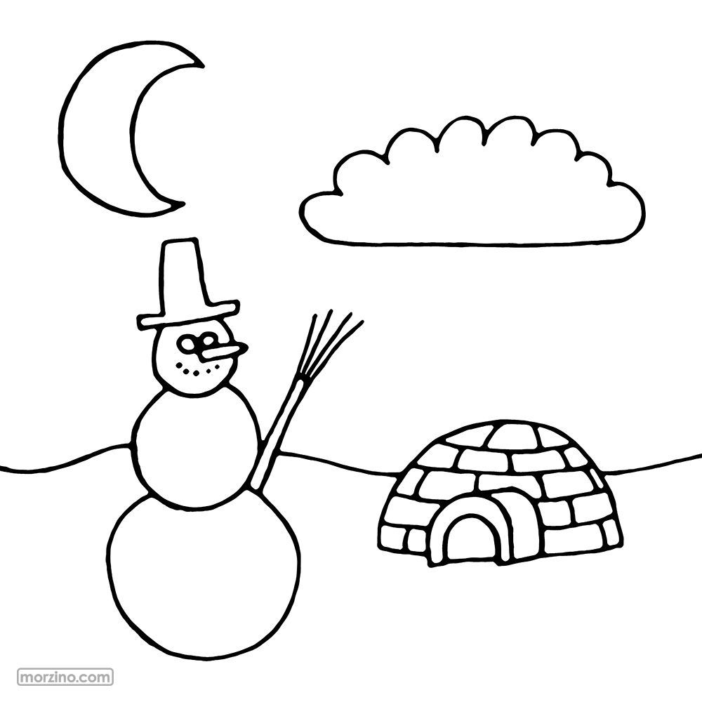 Ausmalbild: Iglu