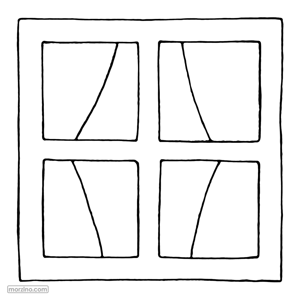Ausmalbild: Fensterrahmen