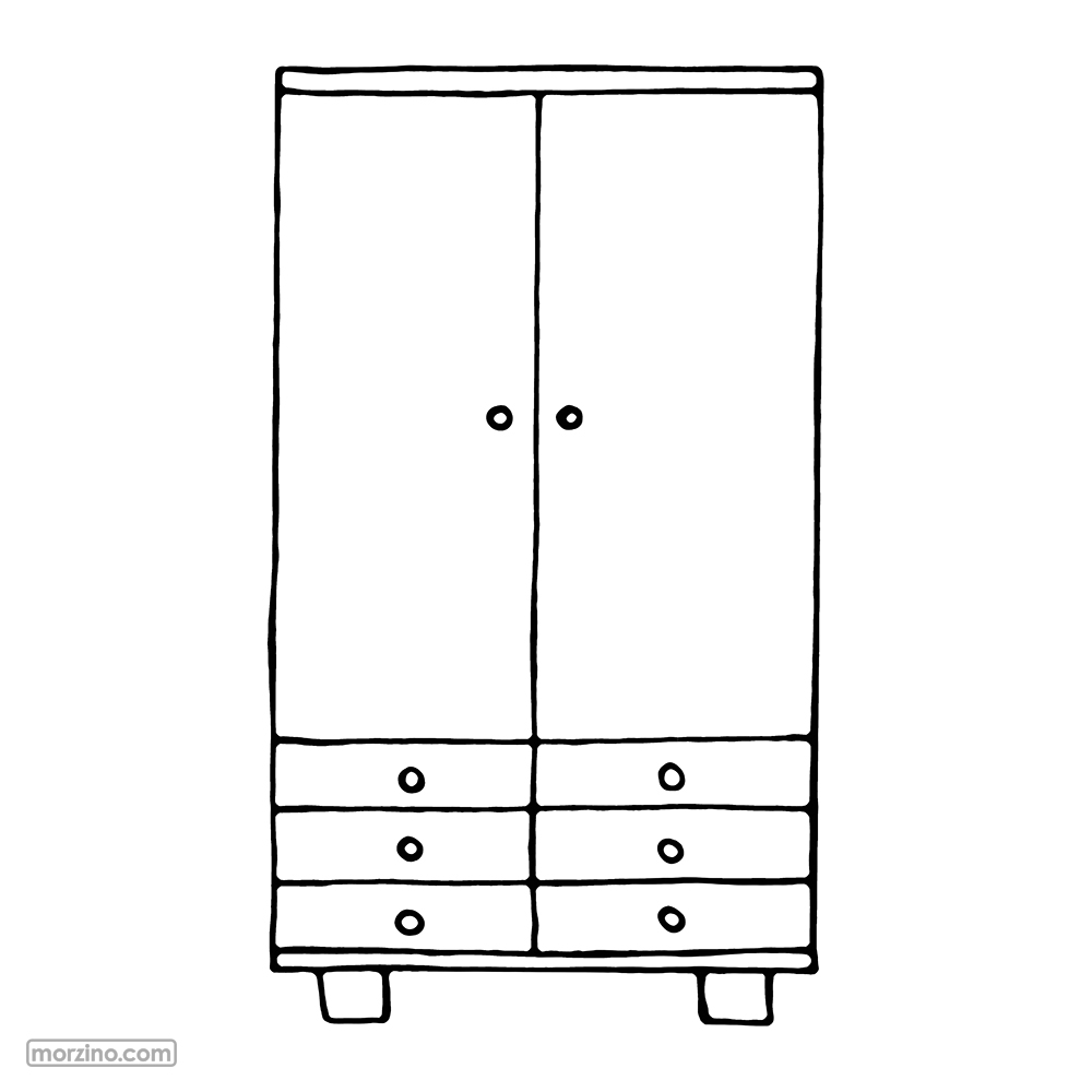 Ausmalbild: Schrank