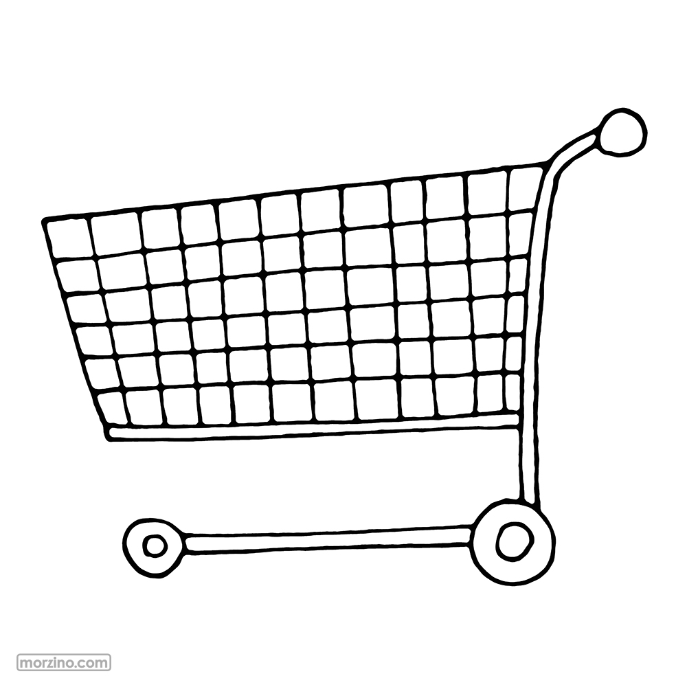 Ausmalbild: Einkaufswagen