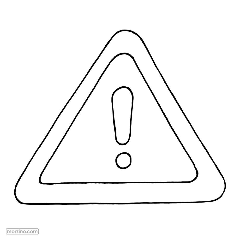 Ausmalbild: Warnschild