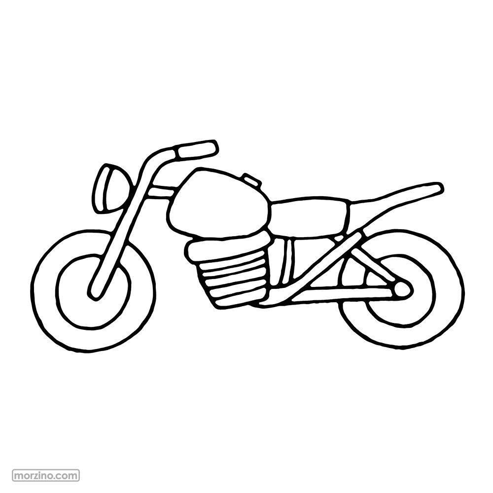 Ausmalbild: Motorrad