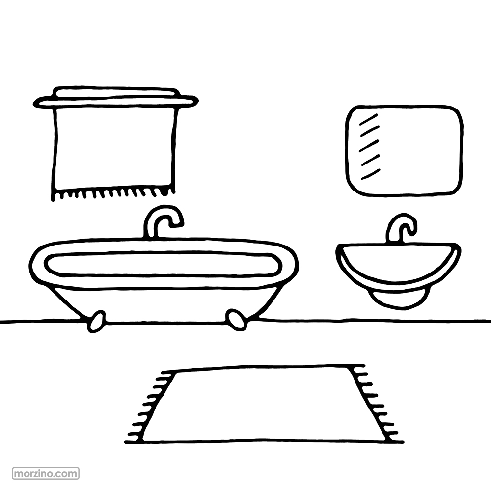 Ausmalbild: Badezimmer