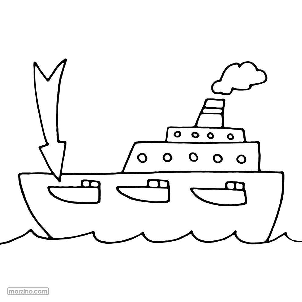 Ausmalbild: Schiff