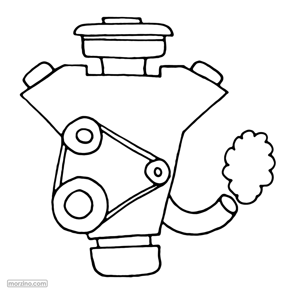 Ausmalbild: Motor