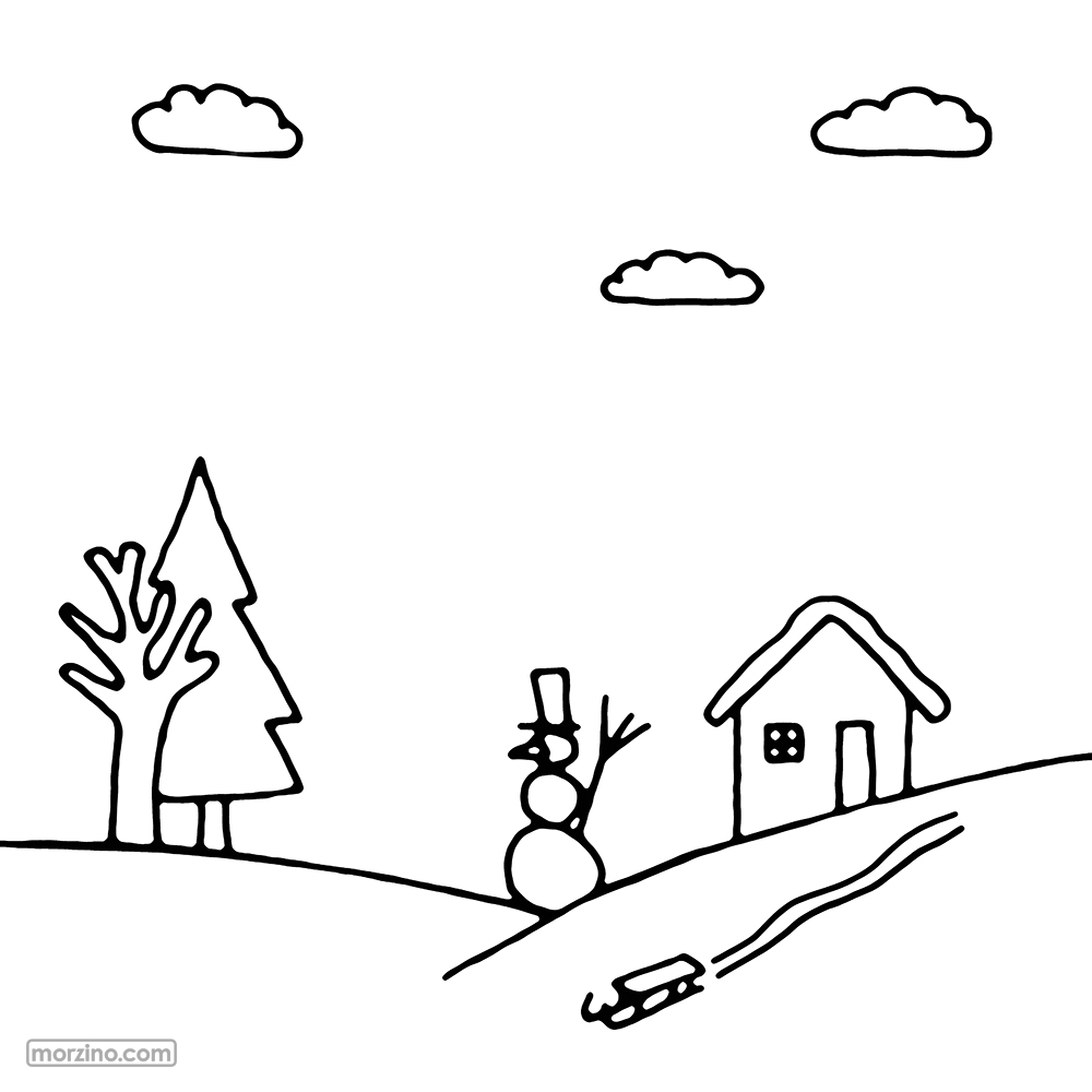 Ausmalbild: Schneemann