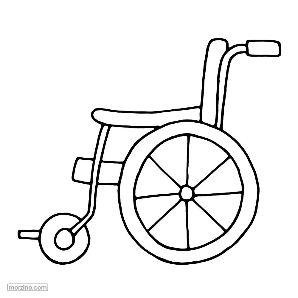 Ausmalbild: Rollstuhl