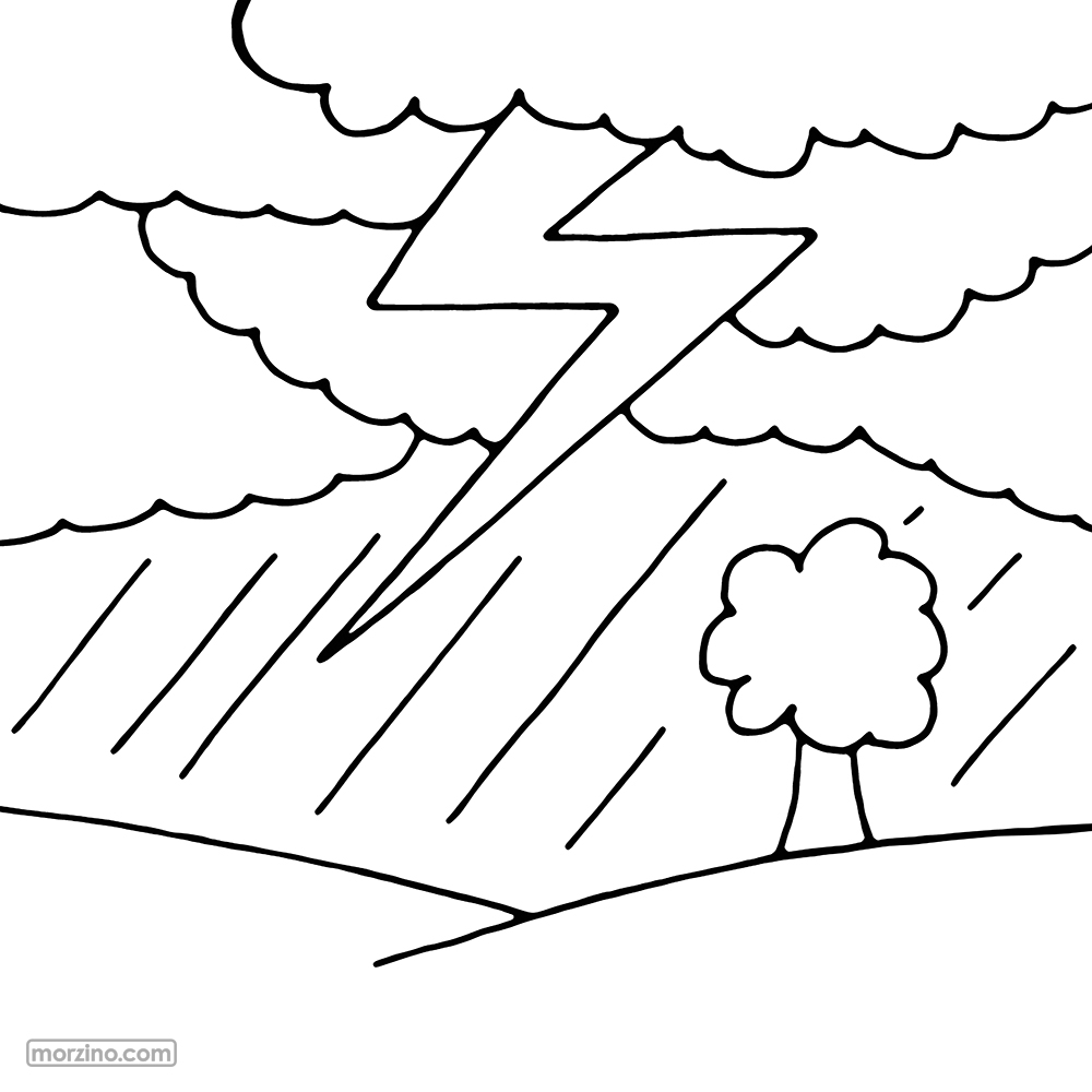 Ausmalbild: Gewitter