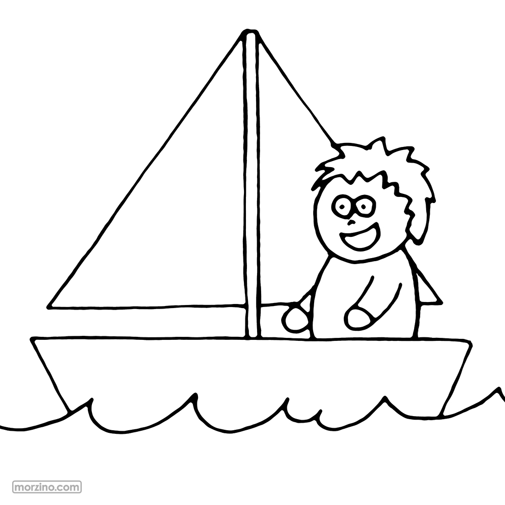 Ausmalbild: Segelboot