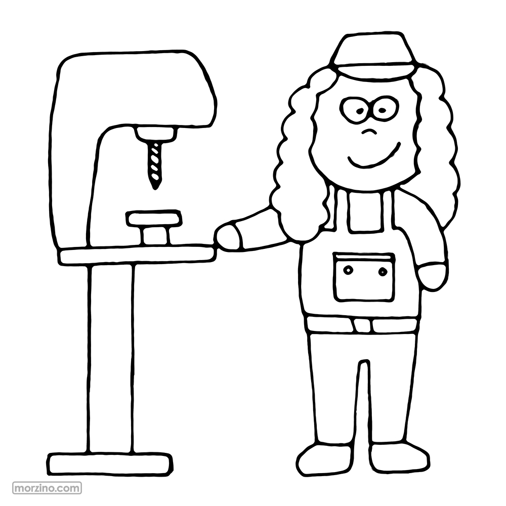 Ausmalbild: Bohrmaschine