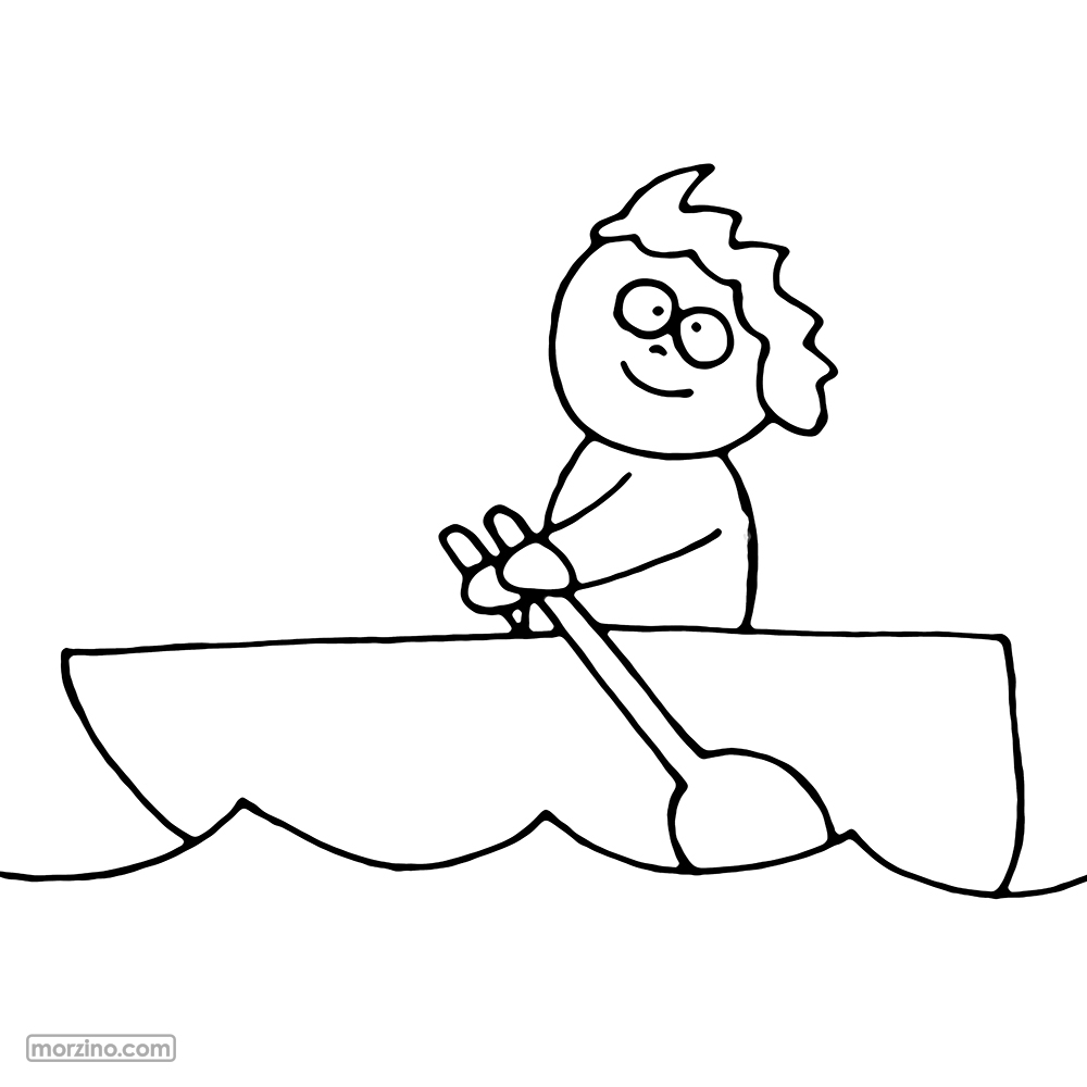 Ausmalbild: Ich rudere