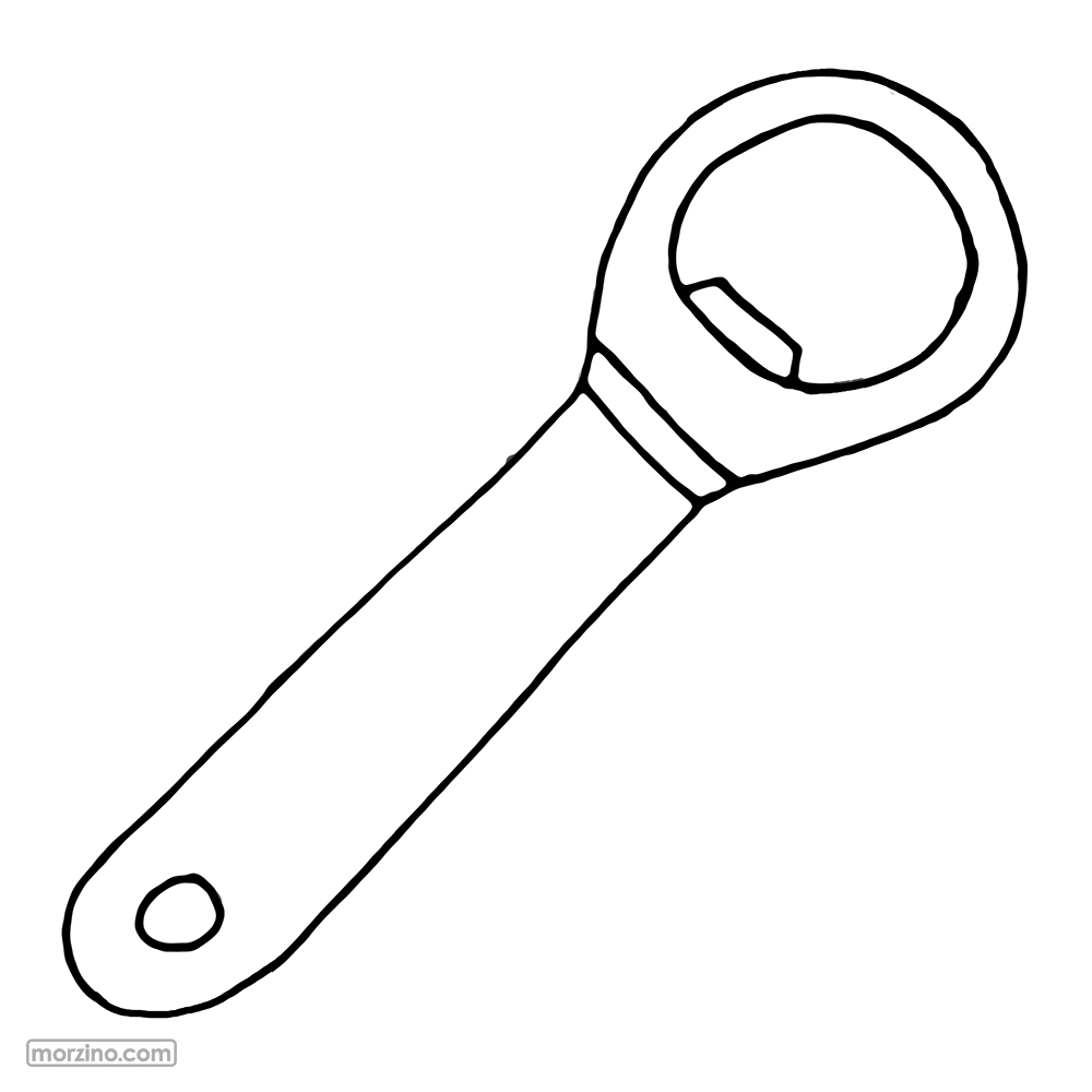 Ausmalbild: Flaschenöffner