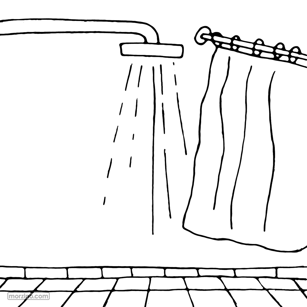 Ausmalbild: Dusche