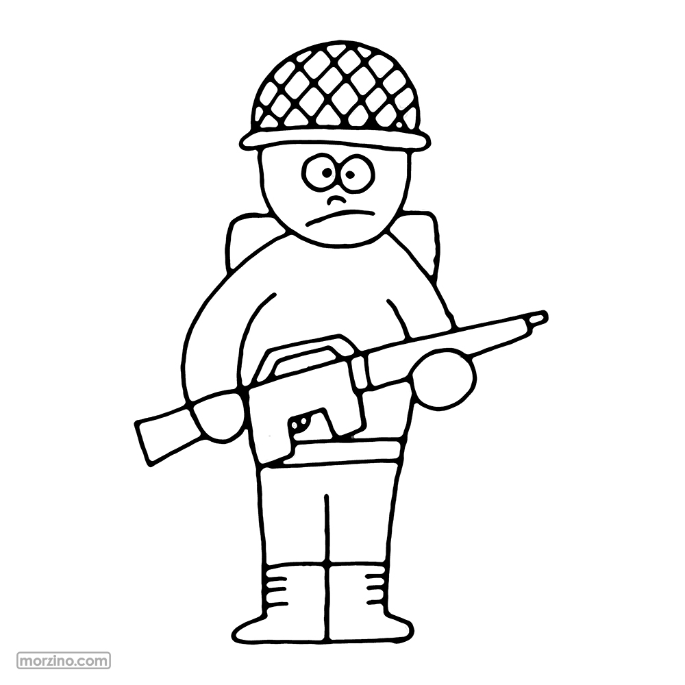 Ausmalbild: Maschinengewehr