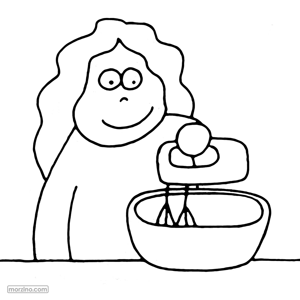 Ausmalbild: Ich mixe