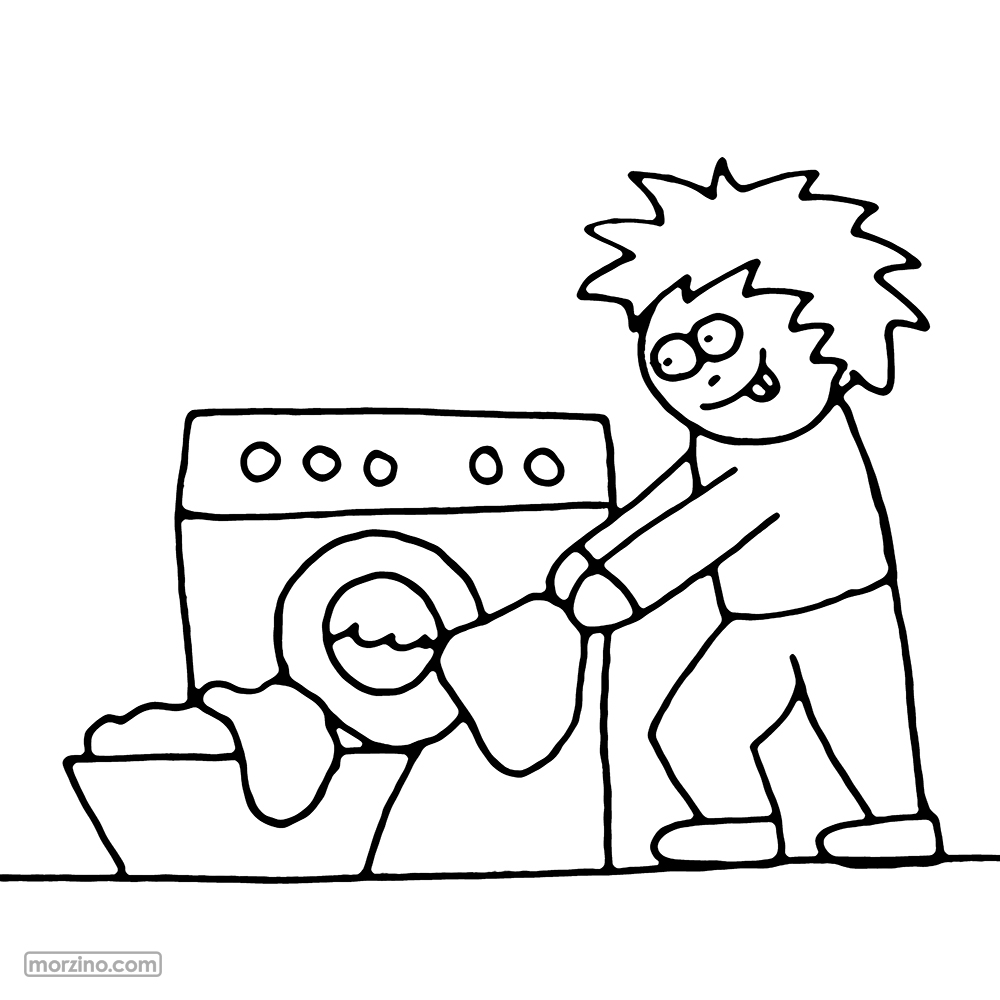 Ausmalbild: Waschmaschine