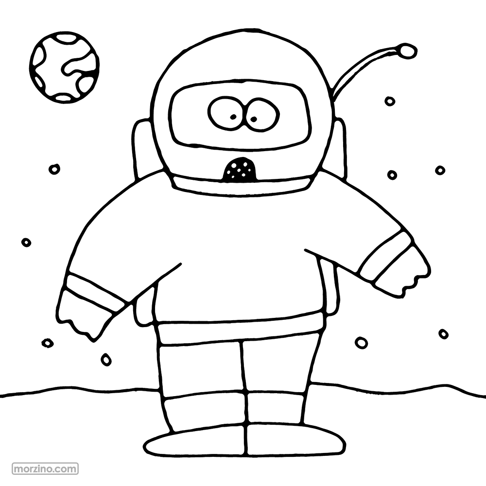 Ausmalbild: Astronaut