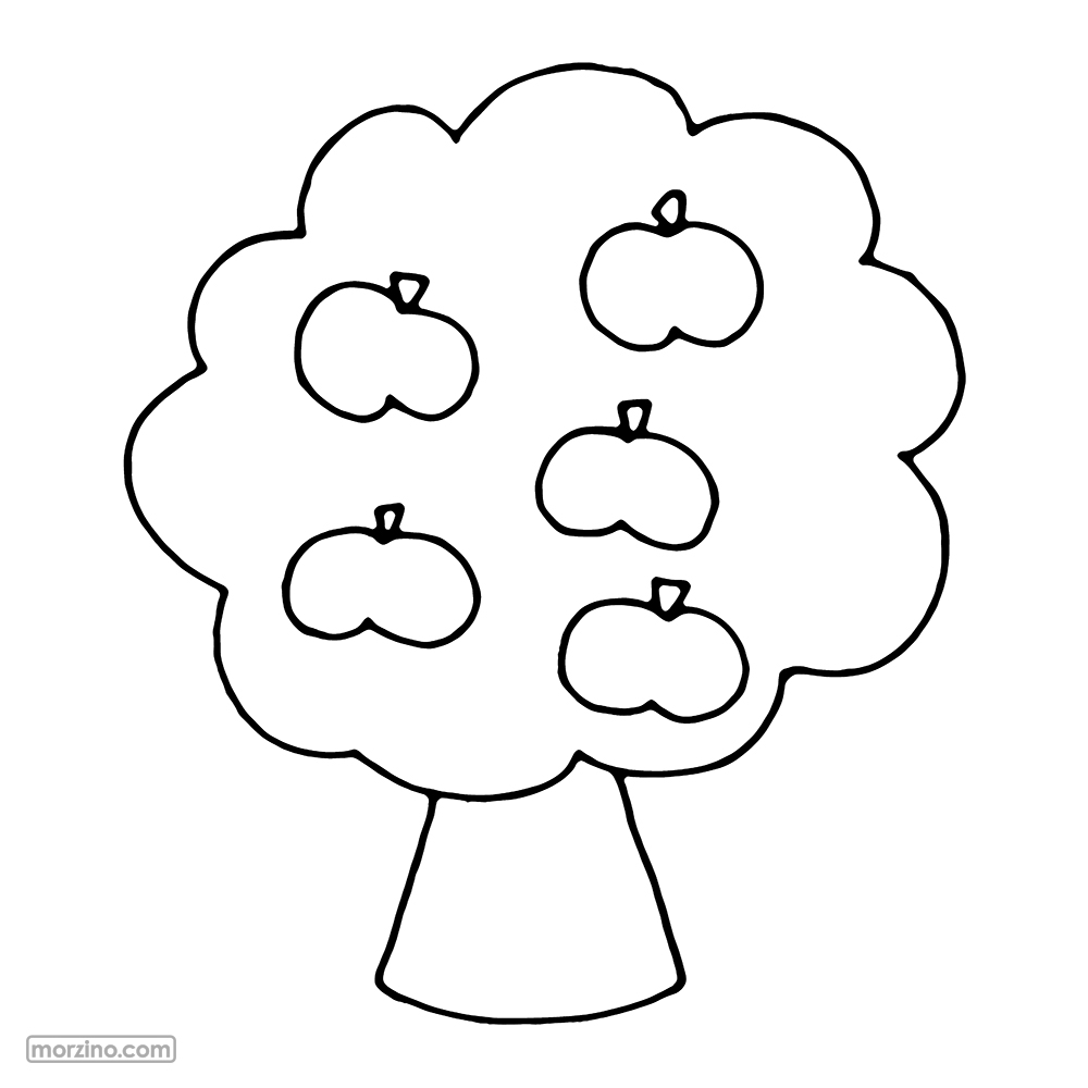 Ausmalbild: Apfelbaum