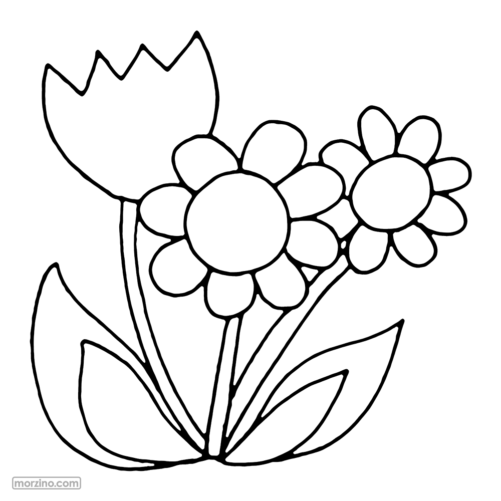Ausmalbild: Blumen