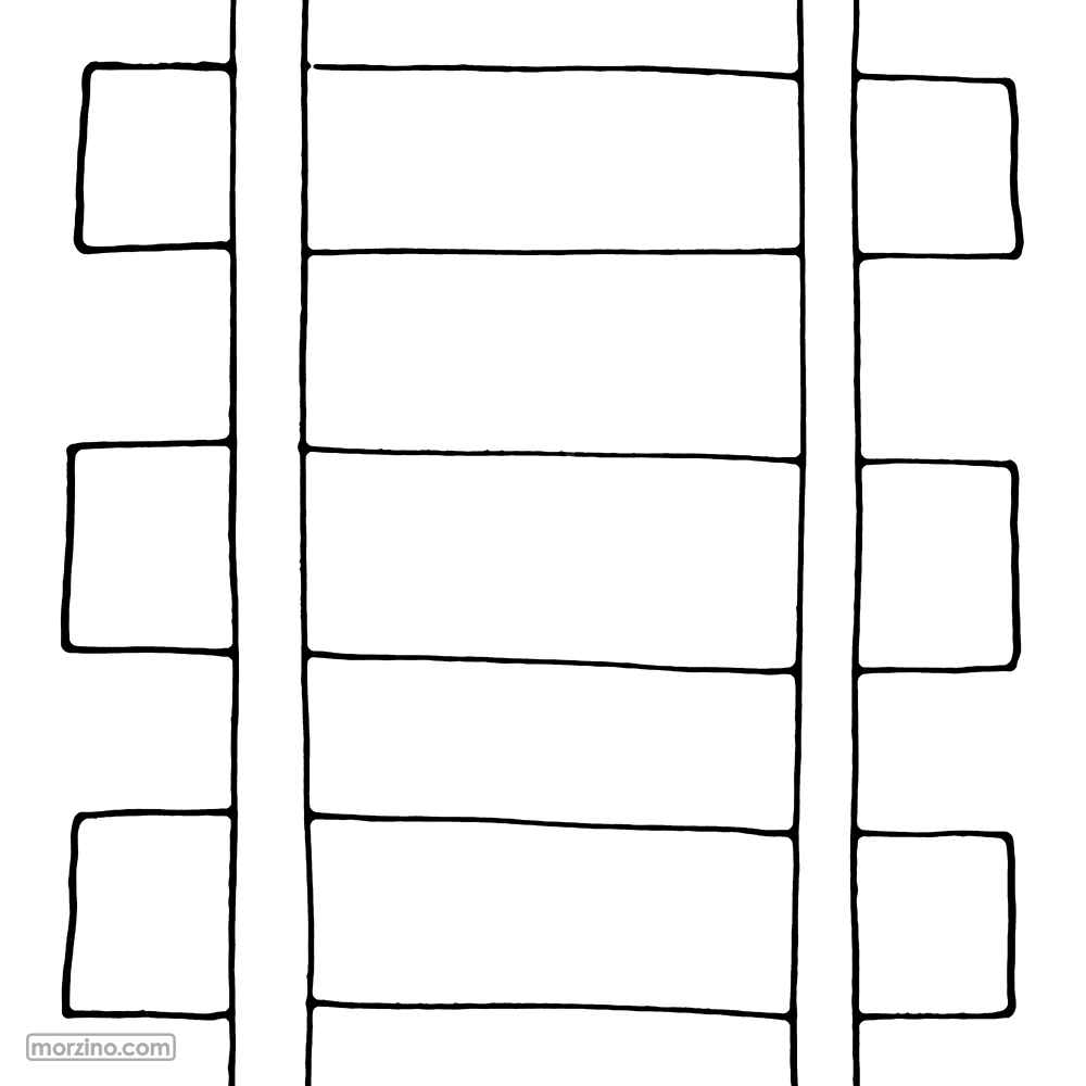 Ausmalbild: Schienen