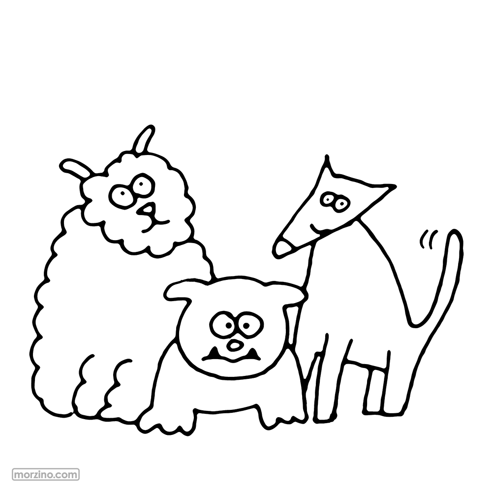 Ausmalbild: Hunde