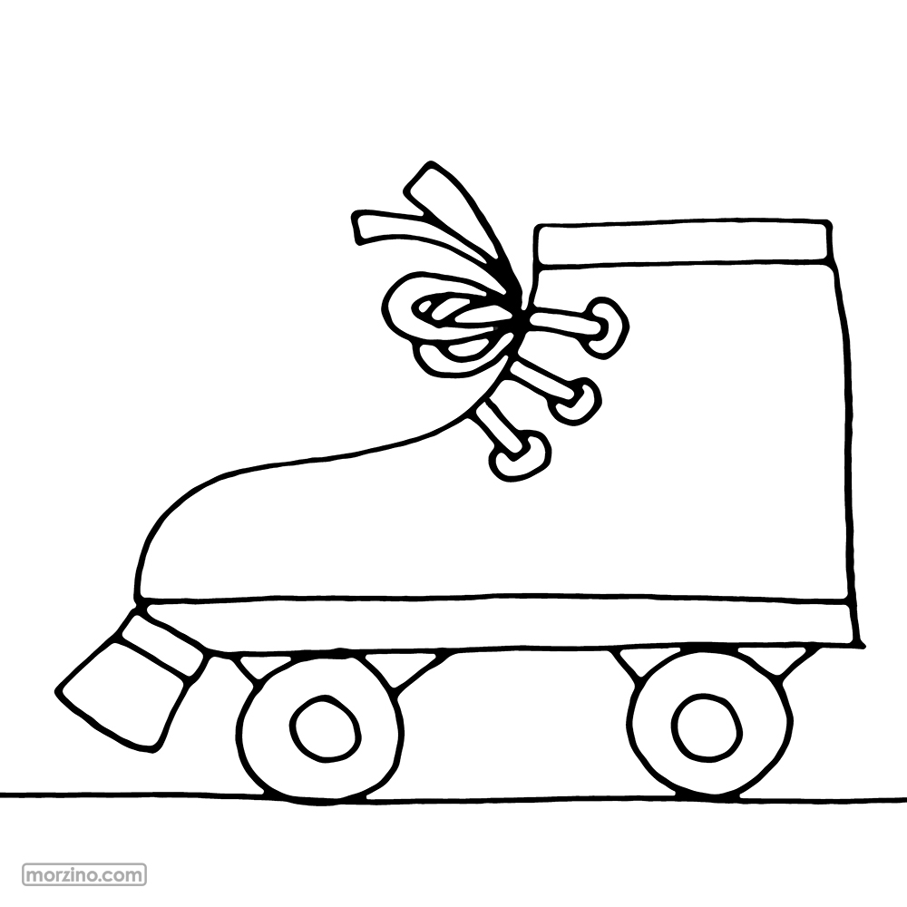 Ausmalbild: Rollschuh
