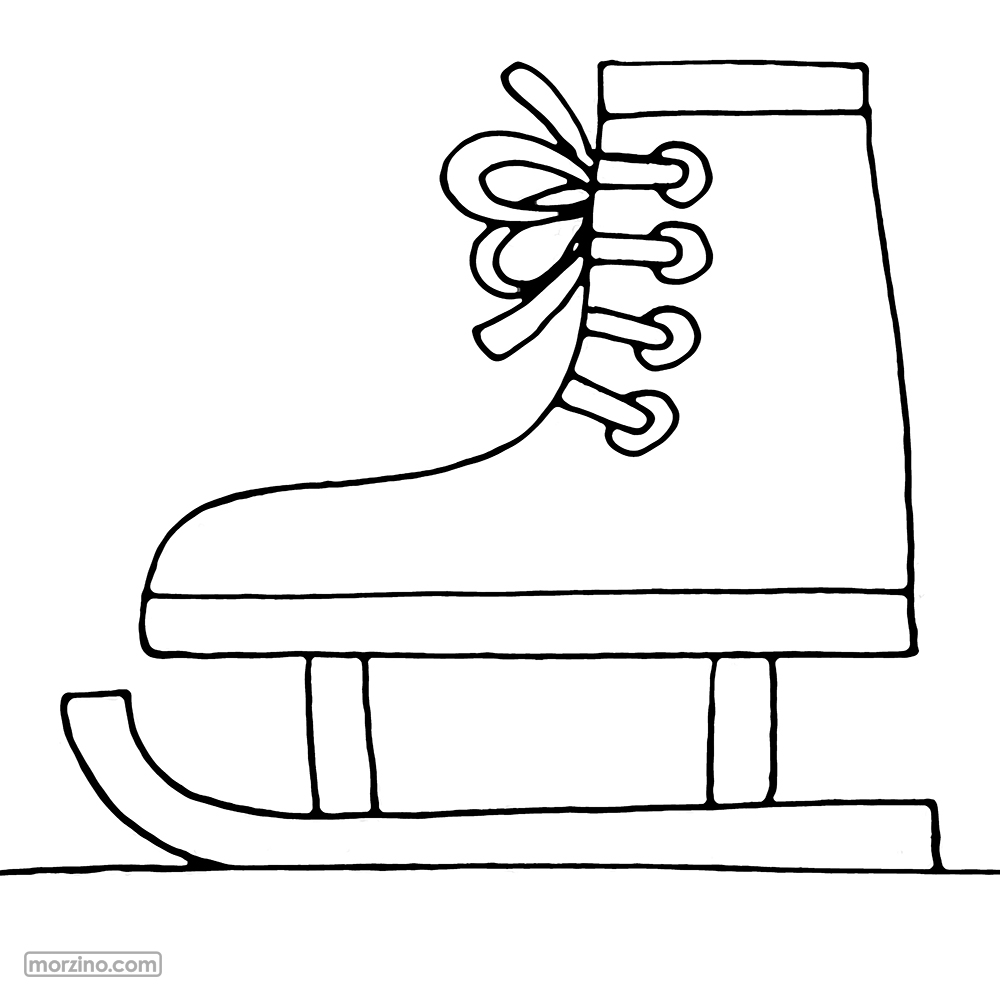Ausmalbild: Schlittschuh
