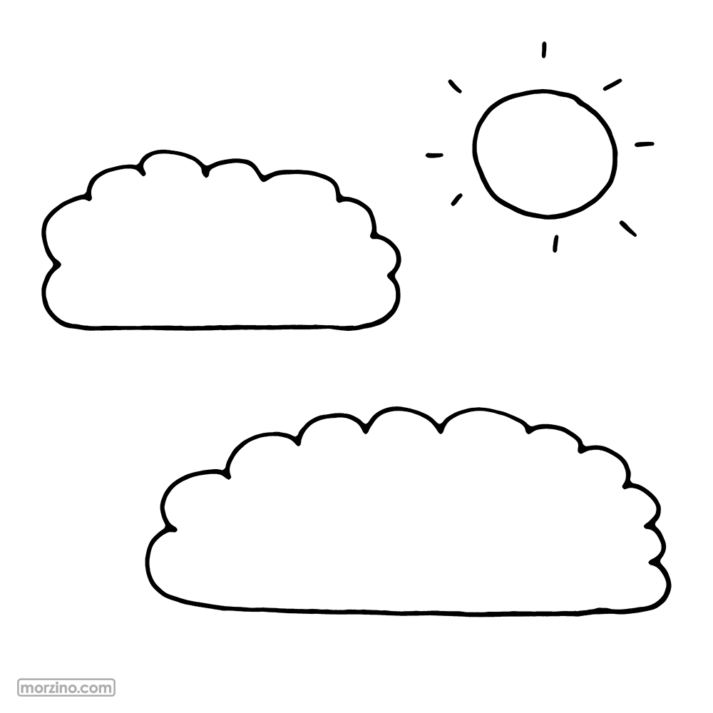 Ausmalbild: Wolken