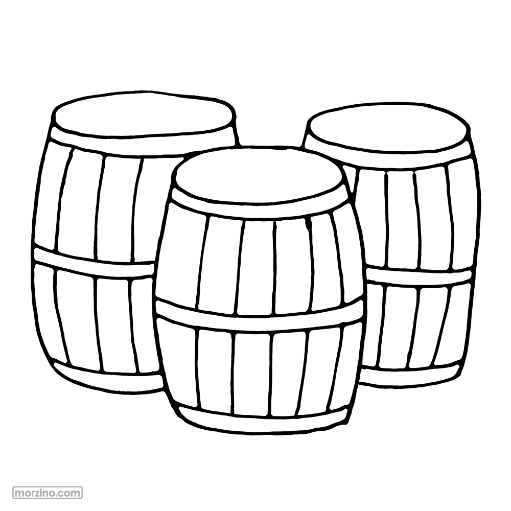 Ausmalbild: Holzfass