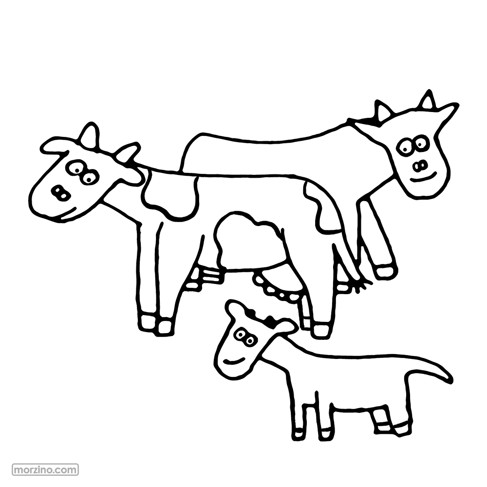 Ausmalbild: Kuh