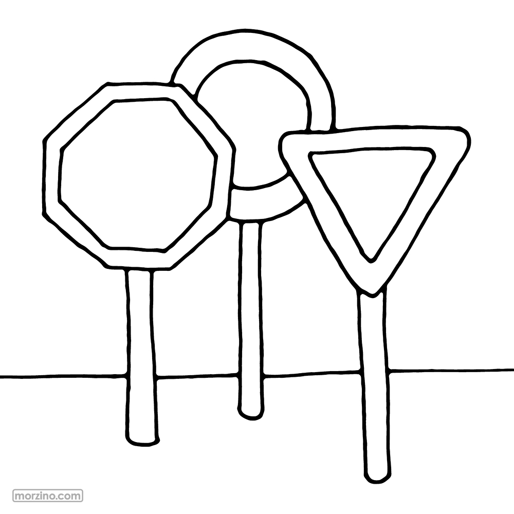 Ausmalbild: Warnschild