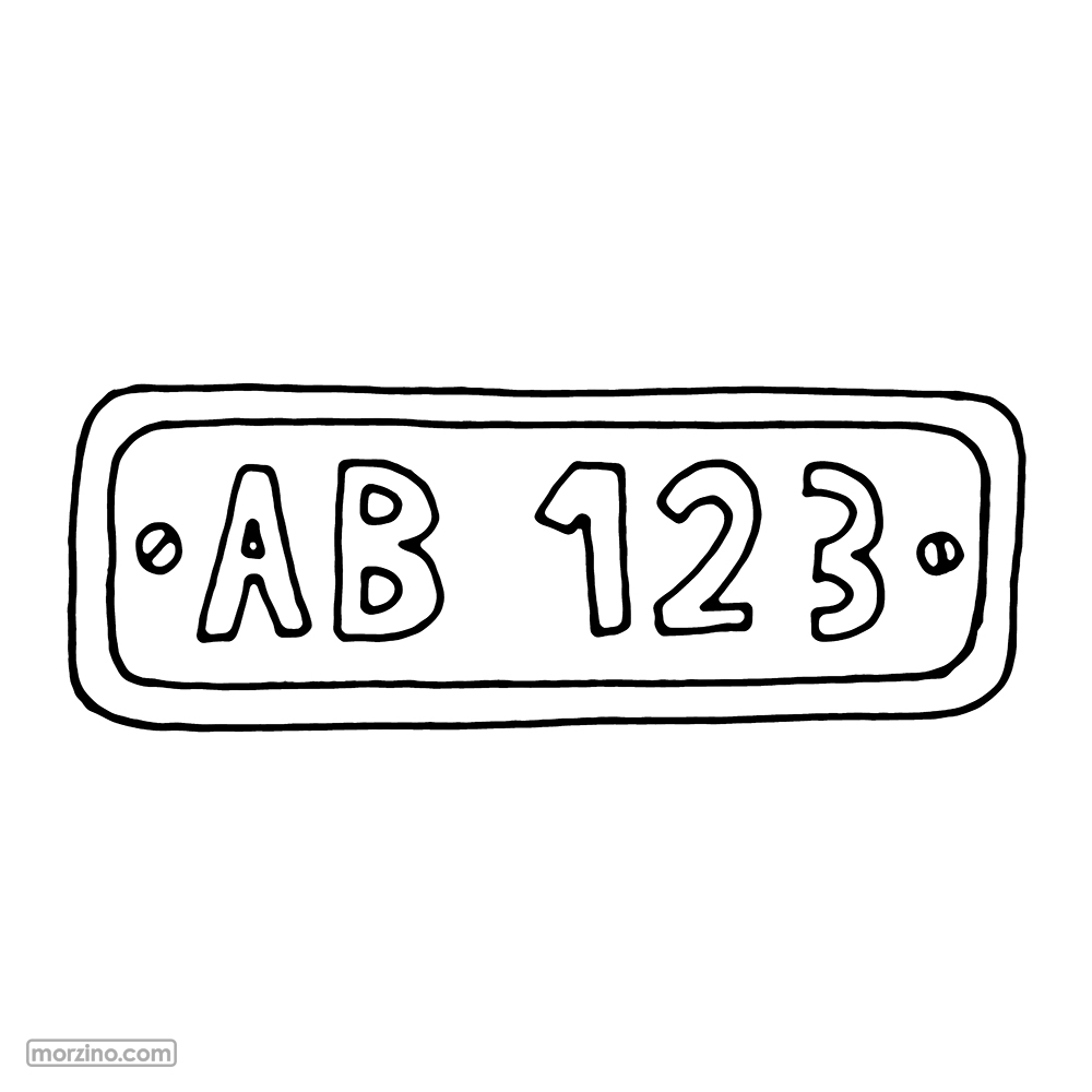 Bildwörterbuch: Nummernschild